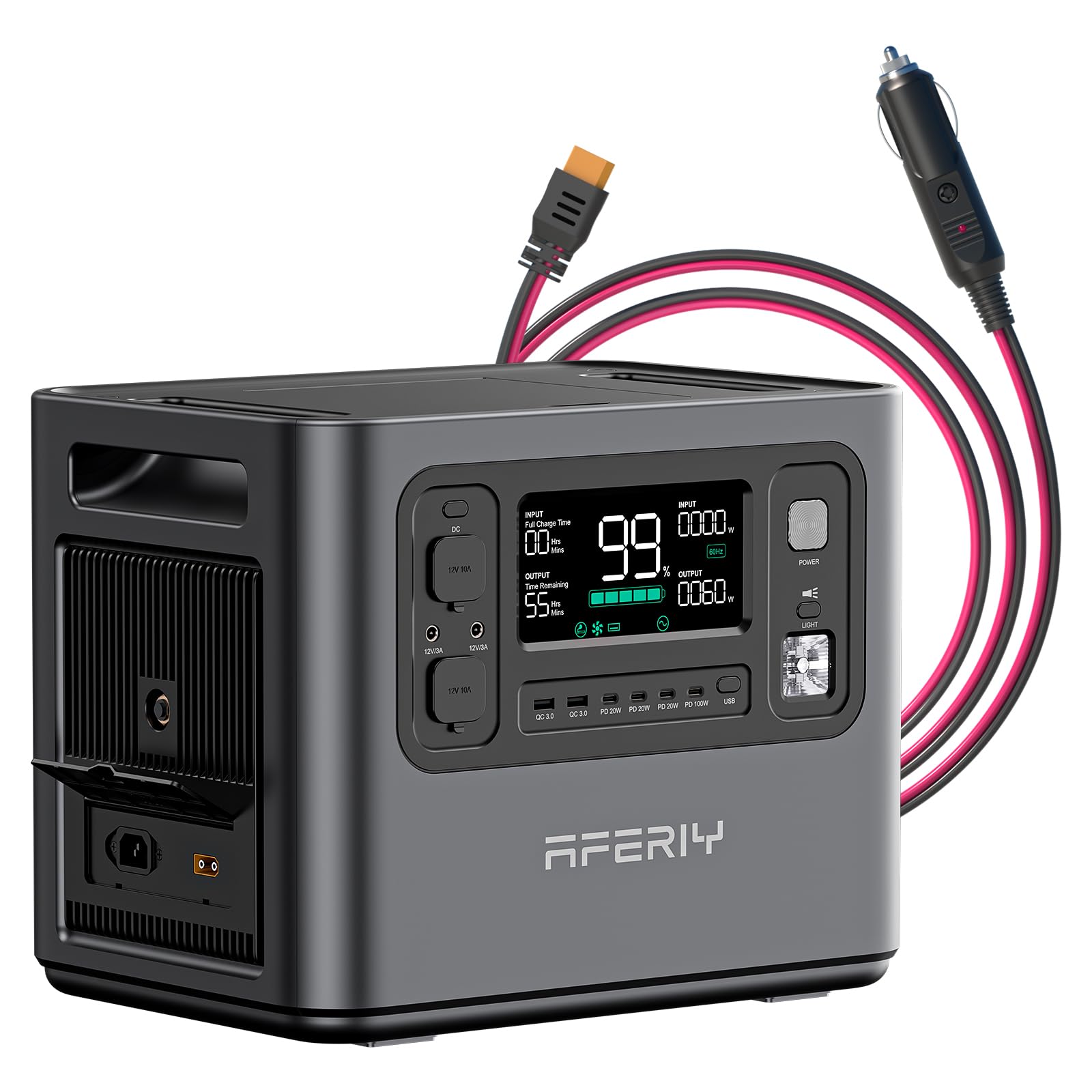 Aferiy power station with cables on a white background